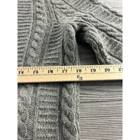 Fire & Ice Cable Knit Cardigan Sweater Button Up Nordic Mock Neck Women's Sz M/L - Picture 7 of 9